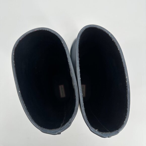 Hunter Navy Matte Waterproof Adjustable Outdoor Pull On Wellie Tall 6 Rain Boot - Picture 4 of 8